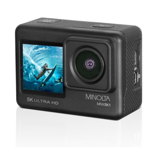 Minolta MNX5K1 5K Ultra HD, 24 MP Action Camera Kit with Waterproof Case