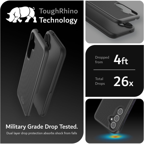 TUDIA MergeGrip Samsung Galaxy S23 FE Case Military Grade - Matte Black