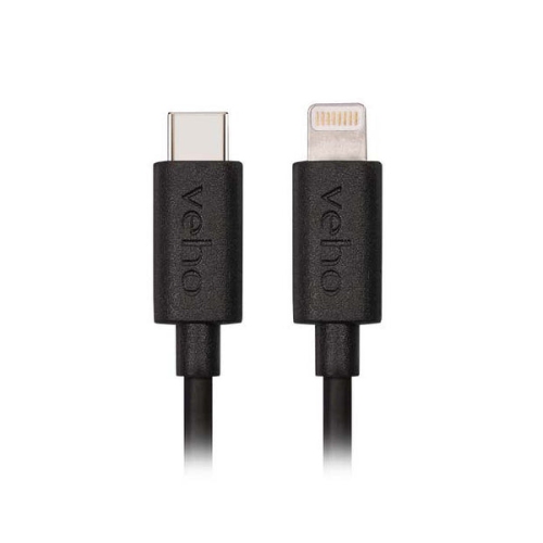 Veho Pebble USB-C to Lightning Charge & Sync Cable 0.2m - Black