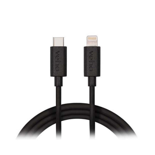 Veho Pebble USB-C to Lightning Charge & Sync Cable 1m - Black