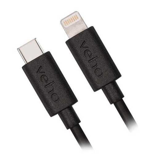 Veho Pebble USB-C to Lightning Charge & Sync Cable 1m - Black