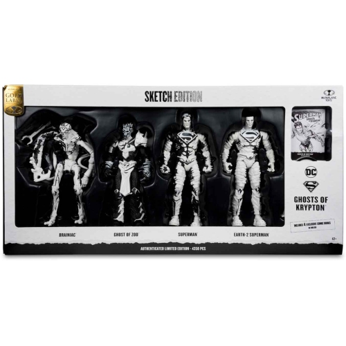 DC Multiverse Ghost Of Krypton 7 Inch Action Figure 4-Pack - Superman Comics Sketch Edition Gold Label