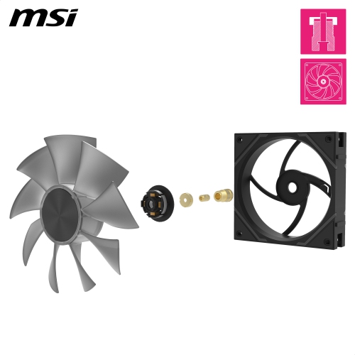 MSI MPG EZ120 ARGB fan 3B - 120 mm ARGB fan, Magnetic Connector Block