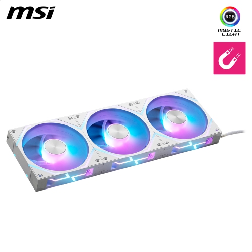 MSI MPG EZ120 ARGB WHITE fan 3W - 120 mm ARGB fan, Magnetic Connector Block