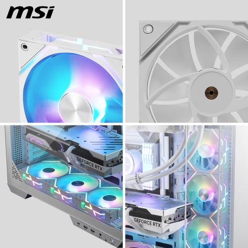 MSI MPG EZ120 ARGB WHITE fan 3W - 120 mm ARGB fan, Magnetic Connector Block
