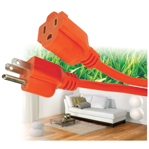 Elink - 1 Outlet Outdoor Electrical Extension Cord, 50 Feet Length, Orange