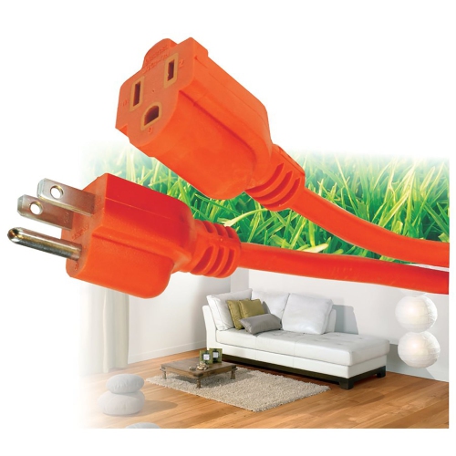 Elink - 1 Outlet Outdoor Electrical Extension Cord, 25 Feet Length, Orange