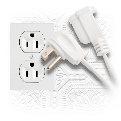 Elink - Indoor Electrical Extension Cord, 1 Outlet, 12 Feet Length, White