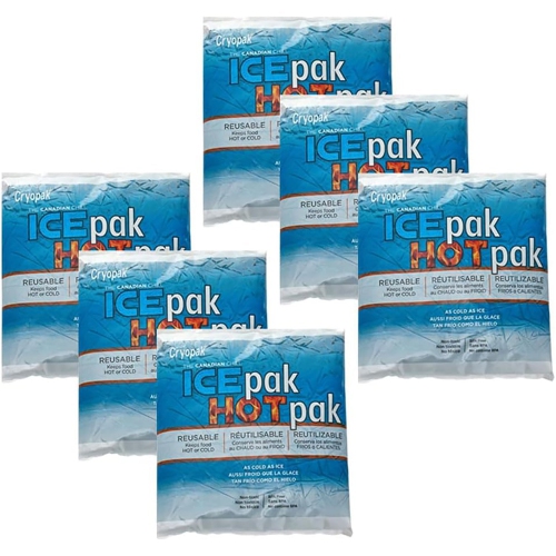 CRYOPAK  - Pack Of 6 Icepak/hotpak, Hot Or Cold Use, Non-Toxic, Bpa Free