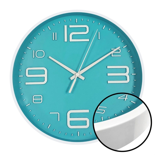 Hauz - Round Wall Clock, 10" Diameter, Quartz Precision, Blue