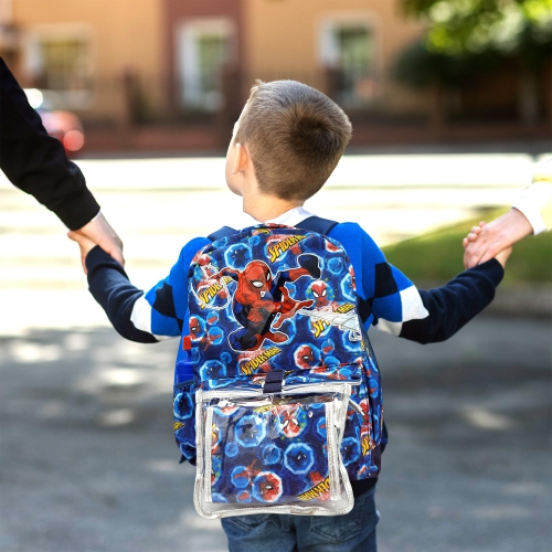 Spiderman Backpack 16 inch Kids Backpack with Lunch Box-6 Piece Set for Kids