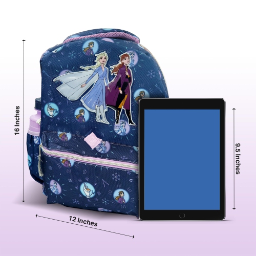 Disney Frozen Backpack 16 inch Kids Backpack with Lunch Box - 6 Piece Set for Kids