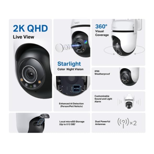Tapo Outdoor Pan/Tilt Security Wi-Fi Camera TAPOC520WS