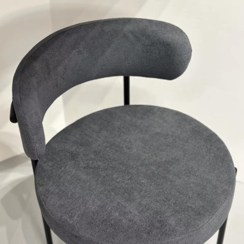 LivinVeluris Teddy Velvet Dark Grey Dining Chairs Set of 2 - Dark Gray