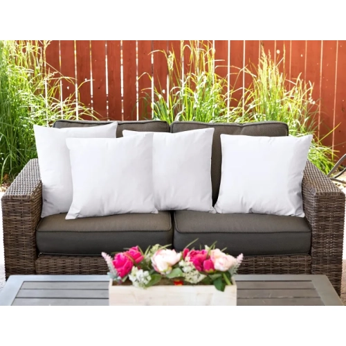 Enhance Your Décor: Bedding Throw Pillow Insert Set - White, 18x18 Inches - Ideal for Sofa, Bed, and Couch - Set of 4 Decorative Stuffer Pillows