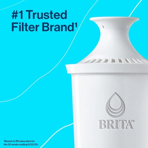Paquet de 3 filtres de rechange standard Brita : Réduit les contaminants, retient les minéraux sains, certifié WQA pour la réduction du chlore, sans
