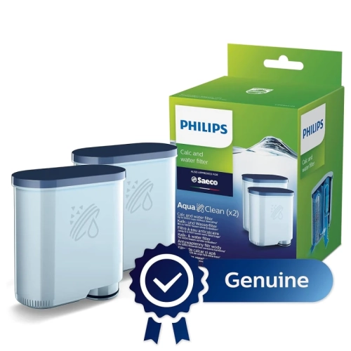 Filtre à calcaire et eau AquaClean Original de Philips - pas de détartrage pour 5.000 tasses - réduit la formation de calcaire - 2 filtres inclus