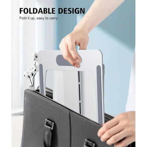 Ergonomic Adjustable Laptop Stand with Heat-Vent - Foldable Aluminium Alloy Laptop Riser for MacBook Air, Pro, Dell XPS, Samsung - Compatible with