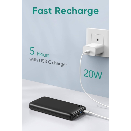 Power Bank 26800mAh Portable Charger, 22.5W Fast Charging Battery Pack PD 3.0 USB C Input & Output with 4 Outputs LED Display, for Samsung, iPhone,