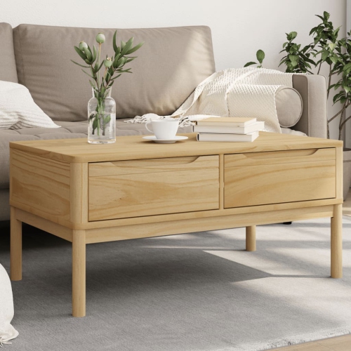 vidaXL Coffee Table FLORO Wax Brown 99x55.5x45 cm Solid Pine Wood
