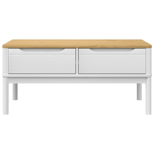 vidaXL Coffee Table FLORO White 99x55.5x45 cm Solid Pine Wood