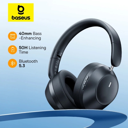 BASEUS  Bass 35 Max Wireless Headphones Over-Ear Sound Isolating Bluetooth Headphones - In Grey