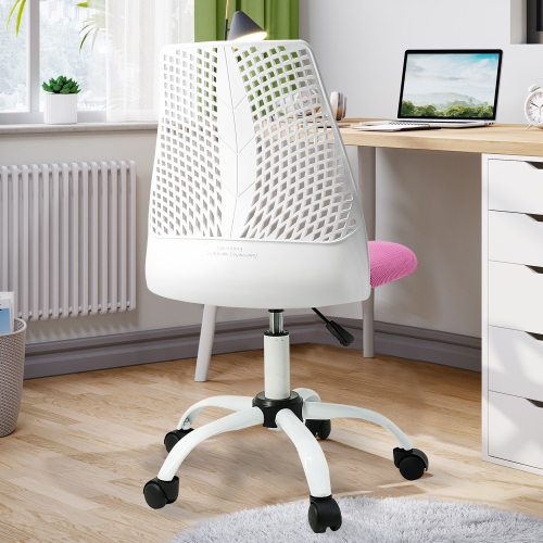 KOSSMAI Home Office Mesh Adjustable Armless Ergonomic Task Chair For Kids - Pink