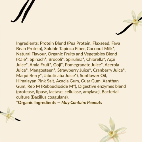 Good Protein Vegan Plant-based Protein Powder - Creamy Vanilla, 442g - 100% Natural, Non-GMO, Dairy-free, Gluten-free, Soy-free, No Added Sugar -