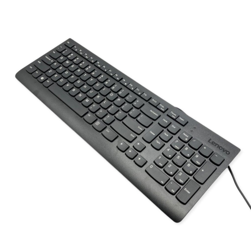 Remis à neuf – clavier mince pour ordinateur avec fil SK-8823 Slim noir de Lenovo pour PC/ordinateur de bureau