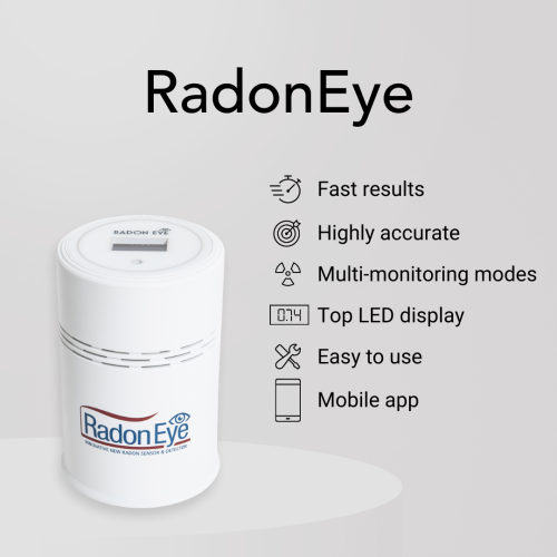 EcoSense RD200 RadonEye, détecteur de radon domestique, surveillance rapide et précise en temps réel, écran DELO, configuration facile avec