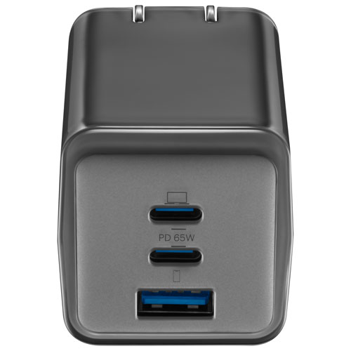 Chargeur mural à 3 ports USB-C/USB-A 65 W d'Insignia - Noir - Exclusivité Best Buy