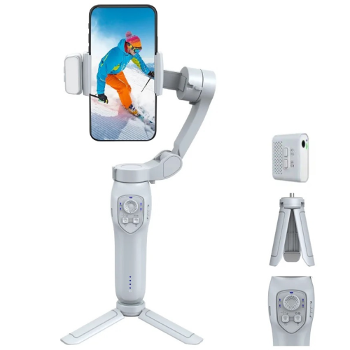 TUTT L7C Pro + module ai | stabilisateur cardan portatif anti-tremblement pour téléphone intelligent, perche à égoportrait 3 axes avec trépied | Modu