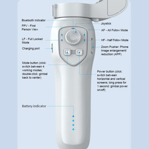 Module L7C Pro + AI de TUTT | Perche à égoportrait pour téléphone intelligent Stabilisateur à cardan à 3 axes | Suivi automatique du visage