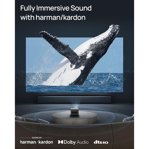 Projecteur de cinéma maison HORIZON Ultra 4K de XGIMI - 2900 lumens ANSI + Dolby Vision, double lumière, ISA 3,0, Android TV 11, 2x12 W Harman