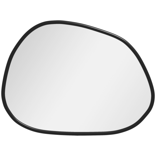 HOMCOM – Miroir mural irrégulier, miroir ondulé avec cadre en pin, 27,5 x 19,5&nbsp;po, miroir décoratif pour salle de bain, salon, chambre, entrée,