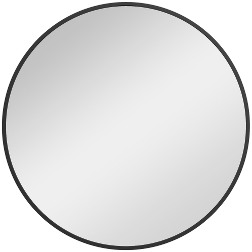 HOMCOM  " 36"" Round Wall Mirror, Bathroom Mirror for Living Room, Bedroom, Entryway, Home Decor, Black"