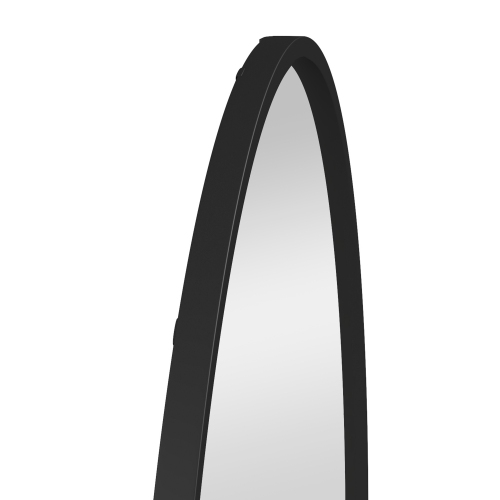 HOMCOM – Miroir mural rond de 36&nbsp;po, miroir de salle de bain avec cadre en métal pour salon, chambre, entrée, décoration pour la maison, noir