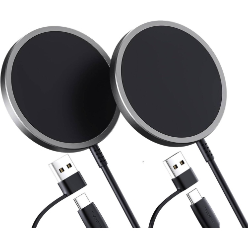 2 Pack Magnetic Wireless Charger Compatible with MagSafe Charger for iPhone 15/15 Pro/15 Plus/15 Pro Max/14/14 Pro/14 Plus/14 Pro Max/13/13 Pro/13