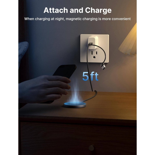 2 Pack Magnetic Wireless Charger Compatible with MagSafe Charger for iPhone 15/15 Pro/15 Plus/15 Pro Max/14/14 Pro/14 Plus/14 Pro Max/13/13 Pro/13
