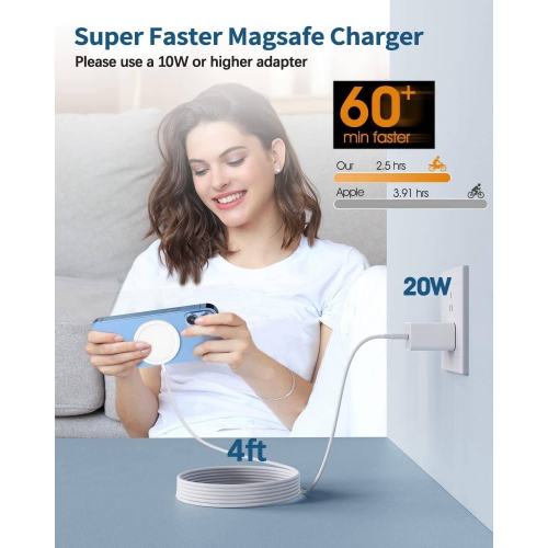 Magnetic Wireless Charger Fast Charger for iPhone 15 Pro Max/15 Pro/15/15 Plus/14/13/12 Series AirPods 3/2/Pro/Pro 2, LED Magnet Charging Pad Charger