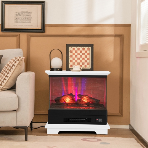 Costway 27" Electric Fireplace Heater Freestanding 1400W Remote Control Timing Function