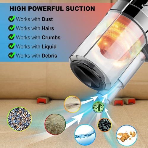 NIERBO Car Vacuum Cleaner, Portable Car Vacuum High Power 150W/7500Pa, for Car Interior Accessories Cleaning with Wet or Dry, 16.4 Ft Corded, Black