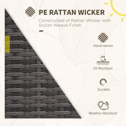 Outsunny 4 Pieces Patio Furniture Set, Rattan Wicker Sofa Deluxe Outdoor Coffee Set Garden Furniture Sets with Cushions for Porch Poolside Balcony,