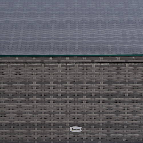 Outsunny 4 Pieces Patio Furniture Set, Rattan Wicker Sofa Deluxe Outdoor Coffee Set Garden Furniture Sets with Cushions for Porch Poolside Balcony,