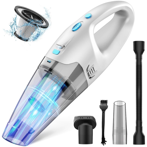 NIERBO Handheld Vacuum Portable Cordless, Strong Suction Rechargeable with LED Light, Mine Car Hand Vacuum for Home and Office Cleaning