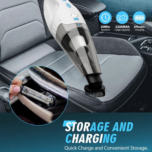NIERBO Handheld Vacuum Portable Cordless, Strong Suction Rechargeable with LED Light, Mine Car Hand Vacuum for Home and Office Cleaning