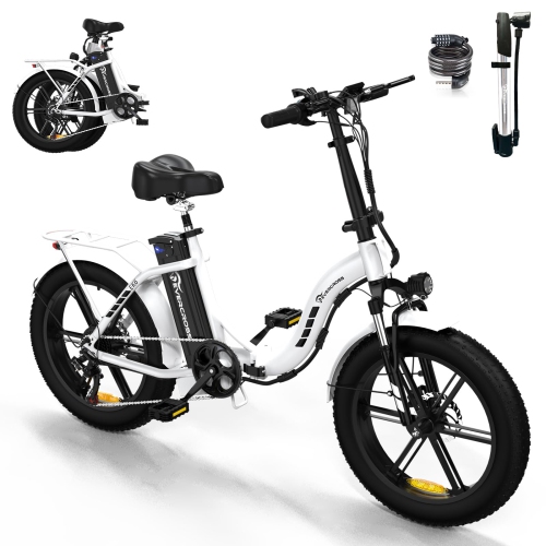 EVERCROSS  Ek6 Folding Electric Bike L 20-Inch Tires | Shimano 7-Speed L 750W Motor L Speed Up to 32 Kilometers Per Hour | Mileage Up to 55 If you are interested in an smooth experience on any trail, I  strongly recommend this bike