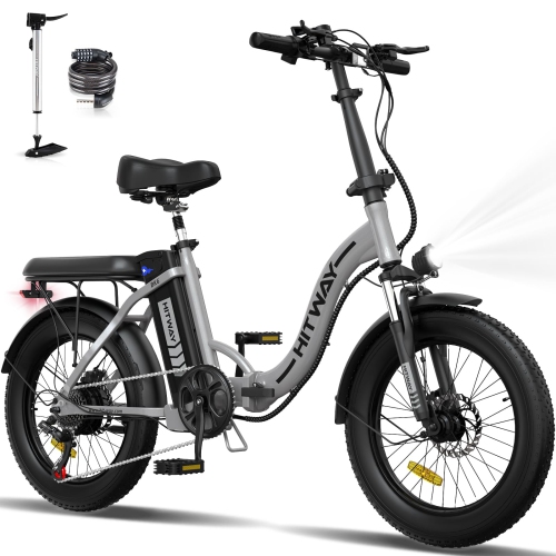 HITWAY BK6M Adult folding electric bike l 20-inch tires | Shimano 7-speed l 750W motor l Speed up to 32 km/h| Mileage up to 55 kilometers | Removable