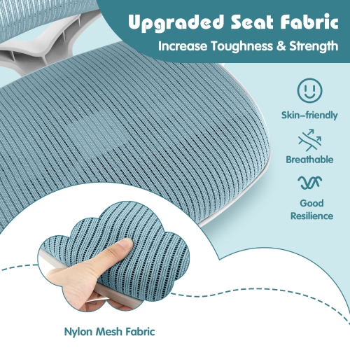 Costway Kids Desk Armchair Swivel Mesh Children Computer Chair with Adjustable Height