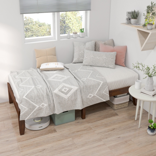 Matelas plateforme en bois à lattes de bois pour lit simple de 14 po de Costway